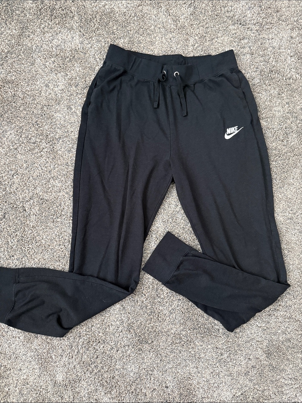 Nike Black Jogger Sweatpants with Drawstring Waist